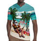Afro Christmas in Liberia Rugby Jersey Santa Chill on Tropical Beach - African Pride