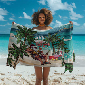 Afro Christmas in Liberia Sarong Santa Chill on Tropical Beach - African Pride