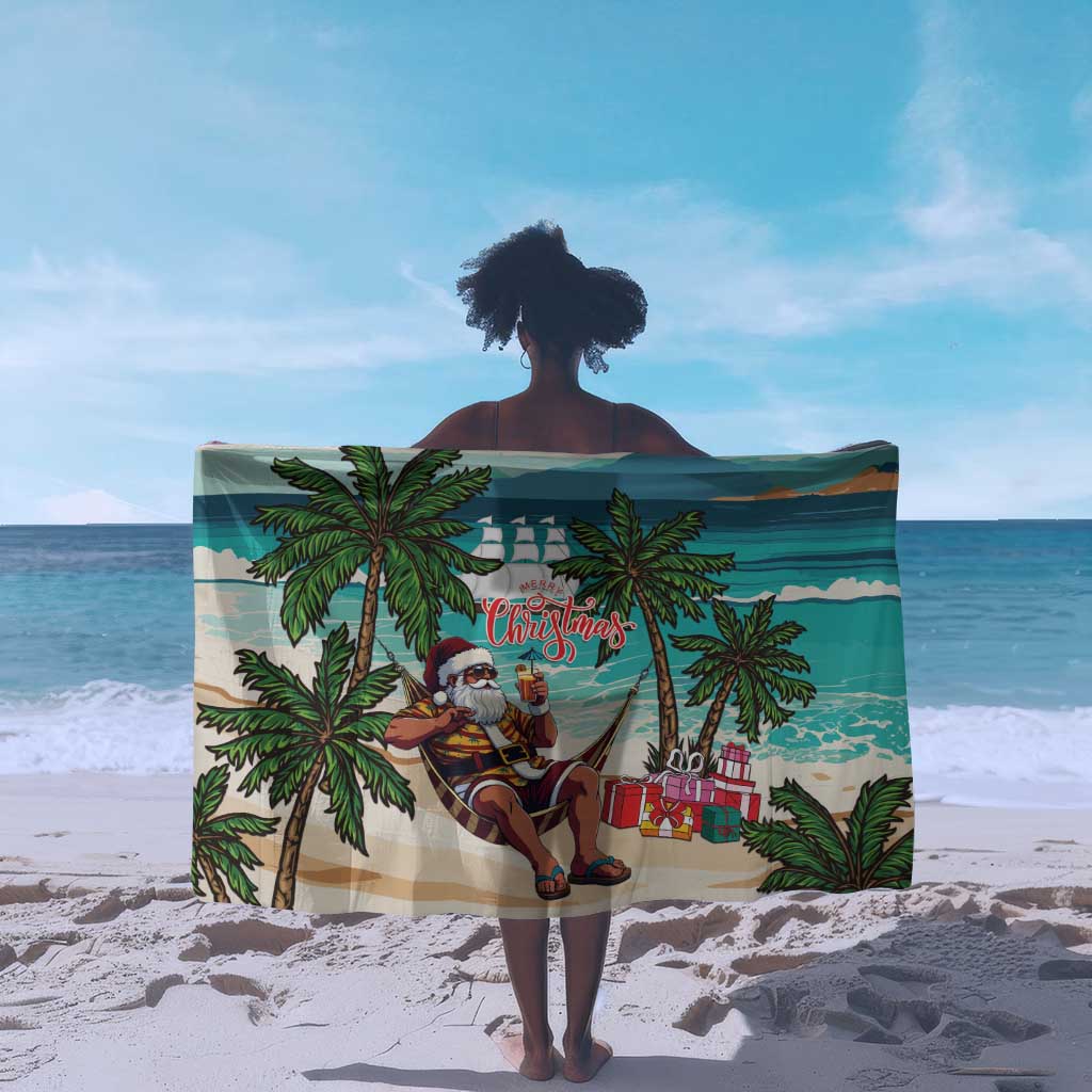 Afro Christmas in Liberia Sarong Santa Chill on Tropical Beach - African Pride