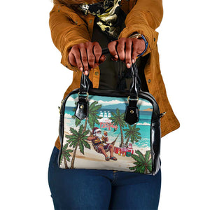 Afro Christmas in Liberia Shoulder Handbag Santa Chill on Tropical Beach - African Pride