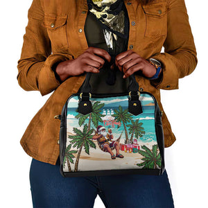 Afro Christmas in Liberia Shoulder Handbag Santa Chill on Tropical Beach - African Pride
