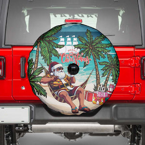 Afro Christmas in Liberia Spare Tire Cover Santa Chill on Tropical Beach - African Pride