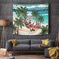 Afro Christmas in Liberia Tapestry Santa Chill on Tropical Beach - African Pride