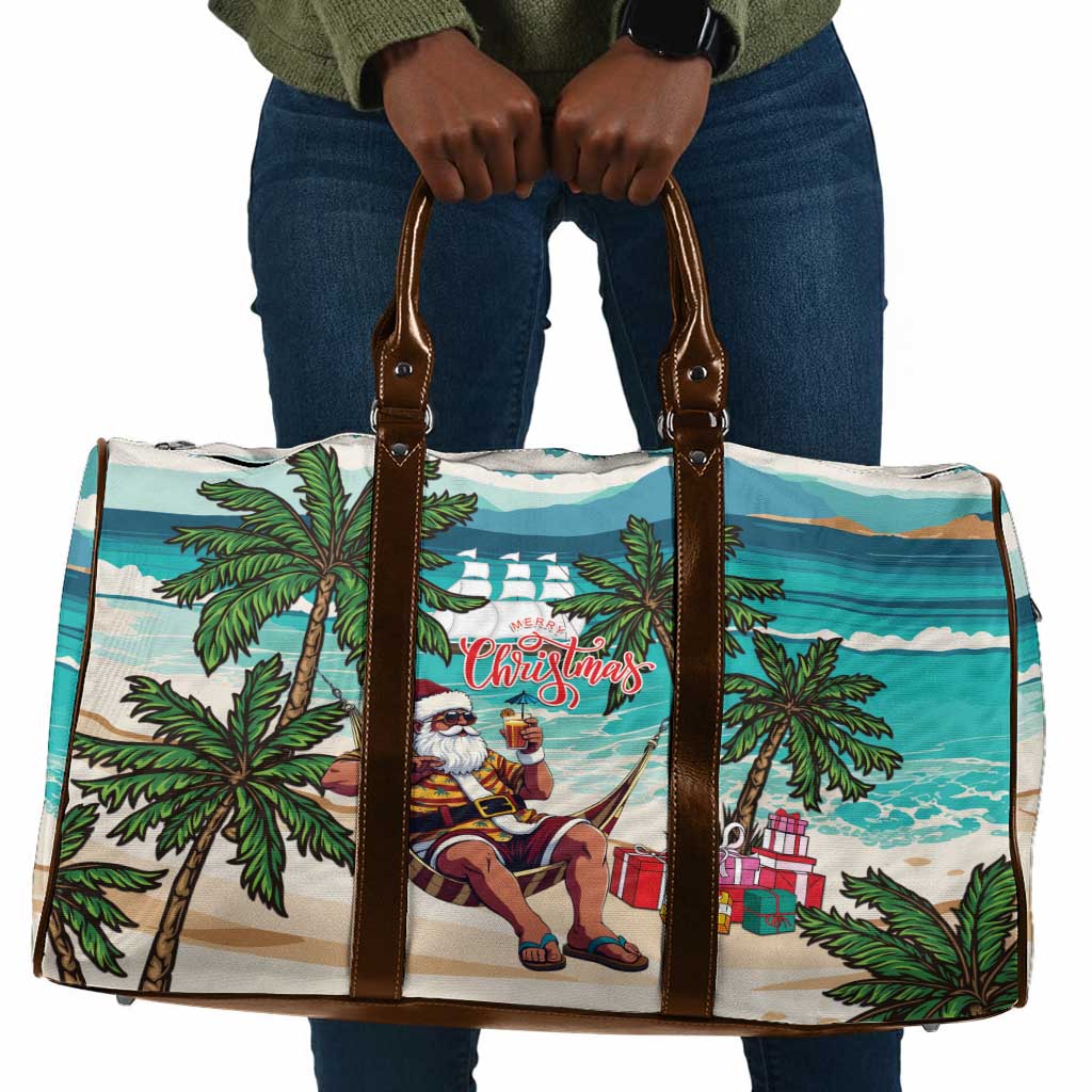 Liberia Christmas Travel Bag Santa Chill on Tropical Beach