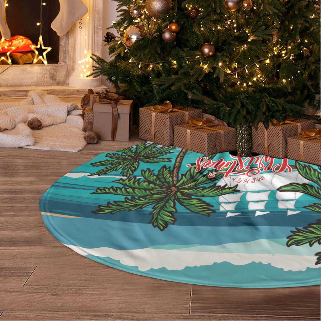 Afro Christmas in Liberia Tree Skirt Santa Chill on Tropical Beach - African Pride
