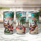 Afro Christmas in Liberia Tumbler Cup Santa Chill on Tropical Beach - African Pride