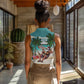 Afro Christmas in Liberia Women Sleeveless Polo Shirt Santa Chill on Tropical Beach - African Pride