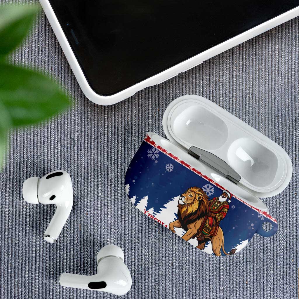 Liberia Christmas AirPods Case Black Santa Riding Lion - Merry Christmas