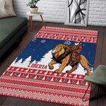 Afro Christmas in Liberia Area Rug Black Santa Riding Lion - Merry Christmas - African Pride