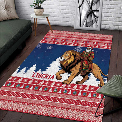 Afro Christmas in Liberia Area Rug Black Santa Riding Lion - Merry Christmas - African Pride
