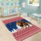Afro Christmas in Liberia Area Rug Black Santa Riding Lion - Merry Christmas - African Pride