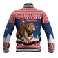 Personalized Afro Christmas in Liberia Baseball Jacket Black Santa Riding Lion - Merry Christmas - African Pride