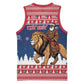 Personalized Afro Christmas in Liberia Basketball Jersey Black Santa Riding Lion - Merry Christmas - African Pride