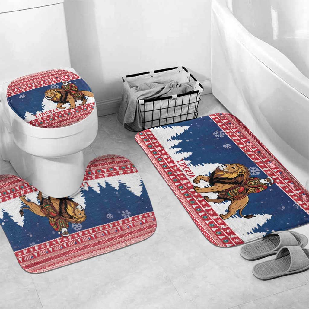 Liberia Christmas Bathroom Set Black Santa Riding Lion - Merry Christmas