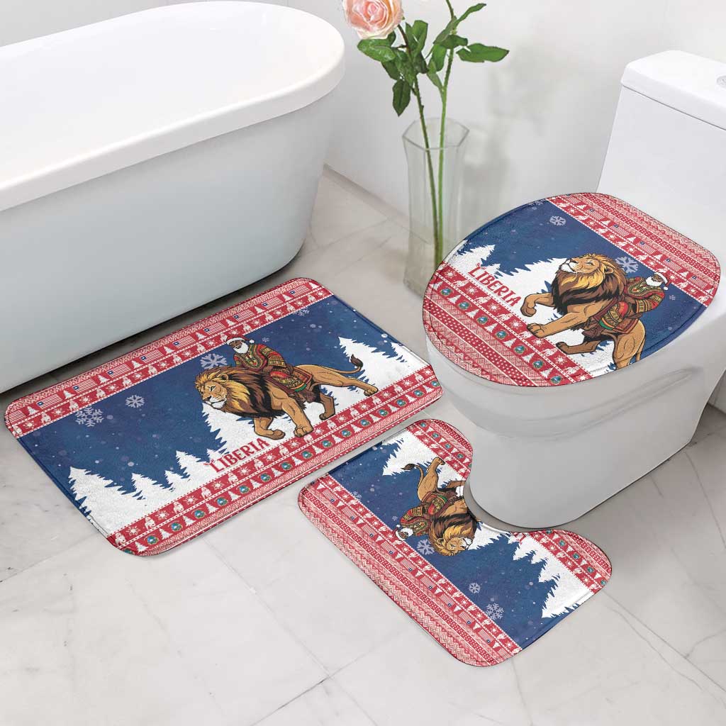 Liberia Christmas Bathroom Set Black Santa Riding Lion - Merry Christmas