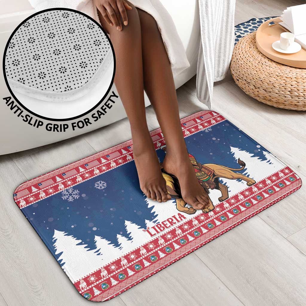 Liberia Christmas Bathroom Set Black Santa Riding Lion - Merry Christmas