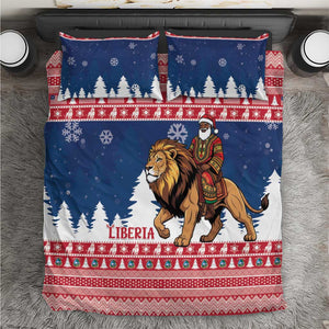 Afro Christmas in Liberia Bedding Set Black Santa Riding Lion - Merry Christmas - African Pride