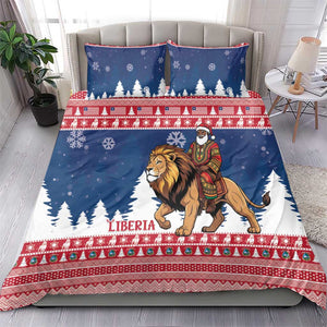 Afro Christmas in Liberia Bedding Set Black Santa Riding Lion - Merry Christmas - African Pride