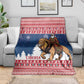 Afro Christmas in Liberia Blanket Black Santa Riding Lion - Merry Christmas - African Pride