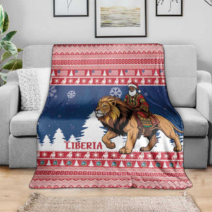 Afro Christmas in Liberia Blanket Black Santa Riding Lion - Merry Christmas - African Pride