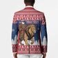 Personalized Liberia Christmas Blazer Black Santa Riding Lion - Merry Christmas