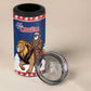 Personalized Afro Christmas in Liberia 4 in 1 Can Cooler Tumbler Black Santa Riding Lion - Merry Christmas - African Pride