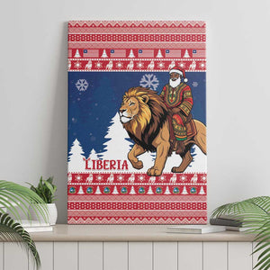 Afro Christmas in Liberia Canvas Wall Art Black Santa Riding Lion - Merry Christmas - African Pride