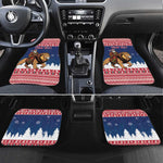 Personalized Afro Christmas in Liberia Car Mats Black Santa Riding Lion - Merry Christmas - African Pride