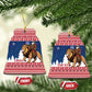 Personalized Afro Christmas in Liberia Ceramic Ornament Black Santa Riding Lion - Merry Christmas - African Pride