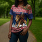 Personalized Liberia Christmas Cross Shoulder Shirt Black Santa Riding Lion - Merry Christmas