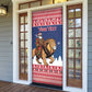 Personalized Liberia Christmas Door Cover Black Santa Riding Lion - Merry Christmas