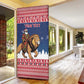 Personalized Liberia Christmas Door Cover Black Santa Riding Lion - Merry Christmas