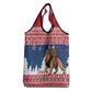 Afro Christmas in Liberia Grocery Bag Black Santa Riding Lion - Merry Christmas - African Pride