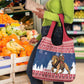 Afro Christmas in Liberia Grocery Bag Black Santa Riding Lion - Merry Christmas - African Pride