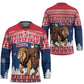 Personalized Liberia Christmas Hockey Jersey Black Santa Riding Lion - Merry Christmas