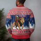 Personalized Afro Christmas in Liberia Ugly Christmas Sweater Black Santa Riding Lion - Merry Christmas - African Pride