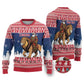Personalized Afro Christmas in Liberia Ugly Christmas Sweater Black Santa Riding Lion - Merry Christmas - African Pride