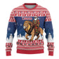 Personalized Afro Christmas in Liberia Ugly Christmas Sweater Black Santa Riding Lion - Merry Christmas - African Pride