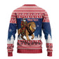 Personalized Afro Christmas in Liberia Ugly Christmas Sweater Black Santa Riding Lion - Merry Christmas - African Pride