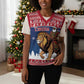 Personalized Afro Christmas in Liberia Christmas Knitted V-Neck Vest Black Santa Riding Lion - Merry Christmas - African Pride