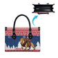 Liberia Christmas Leather Bag Black Santa Riding Lion - Merry Christmas