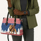 Liberia Christmas Leather Bag Black Santa Riding Lion - Merry Christmas
