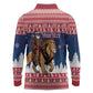 Personalized Afro Christmas in Liberia Long Sleeve Polo Shirt Black Santa Riding Lion - Merry Christmas - African Pride