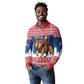 Personalized Afro Christmas in Liberia Long Sleeve Polo Shirt Black Santa Riding Lion - Merry Christmas - African Pride