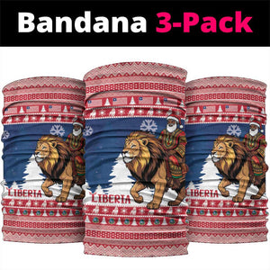 Afro Christmas in Liberia Neck Gaiter Black Santa Riding Lion - Merry Christmas - African Pride