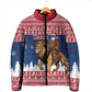 Personalized Liberia Christmas Padded Jacket Black Santa Riding Lion - Merry Christmas