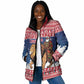 Personalized Liberia Christmas Padded Jacket Black Santa Riding Lion - Merry Christmas