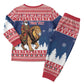 Personalized Afro Christmas in Liberia Christmas Pajama Set Black Santa Riding Lion - Merry Christmas - African Pride