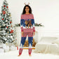 Personalized Afro Christmas in Liberia Christmas Pajama Set Black Santa Riding Lion - Merry Christmas - African Pride
