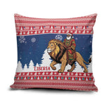 Liberia Christmas Pillow Cover Black Santa Riding Lion - Merry Christmas